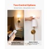 Wall Lamp Bronze Finish White Fabric Drum Shade Remote Control