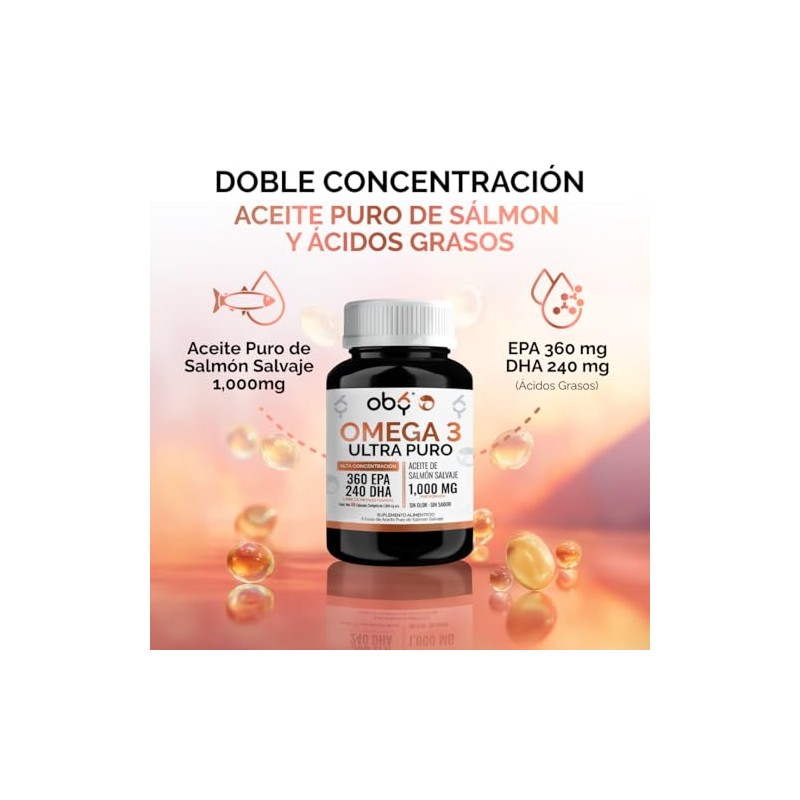 Omega Ultra Puro 1300mg Aceite Salmon Salvaje Alto Epa Dha