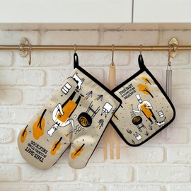 zcyhtqp, This Sxxt is Going to be Delicious, Funny Silicone Non-Slip Oven Mitts and Pot Holders Sets of 2, Cooking Baking BBQ Gifts, Kitchen Gift for Men, Father's Day Kitchen Gifts