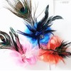 HAND No.7A Peacock Feather Flower Headdress/Jacket, Dress Pin Evenings, Assorted