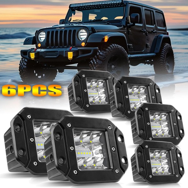 AIWARGOD 6X 5" 540W Flush Mount LED Pods Work Light