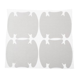 RATCHROLL 4 Pcs Universal Car Door Handle Cup Cover Adhesion Door Protection Door Bowl Sticker Scratch Protector 93x91mm Silver Tone PVC