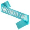 KETAOO Birthday Girl Sash, Silver Foil Teal Blue Birthday Sash