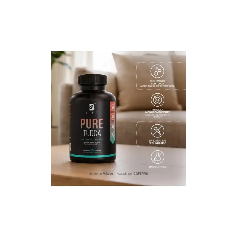 Tudca Puro 500mg 60 Cáps Apoyo Hepática E Hígado B