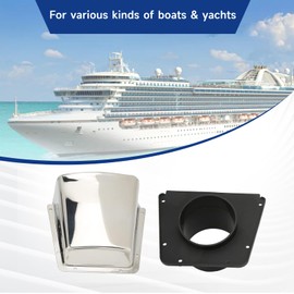 Boat Cowl Vent, Boat Vent Cover, Boat Marine Clamshell Ventilator with Nylon Base for Boats Yachts Accessory for 3" Diameter Hose/Hole, 316 Stainless Steel