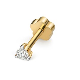 Elegant 9ct Gold Ladies Diamond Single Cartilage Stud Earring Brilliant Cut 0.05 Carat G-H - SI3-I1-2mm*2mm WJS21015