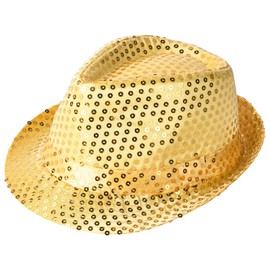 Aomig Sequin Hat, Glitter Jazz Caps for Adult, Sequin Fedora Hat for Party, Hip-Hop Sequin Hat Fancy Dress, Shiny Disco Hat for Hen Party Night Jazz Dancers Gangsters Rapper Cowboy Mardi Gras Silver