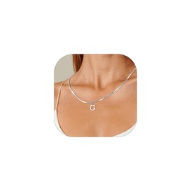 Esmoly Women's Necklace with Letters, A-Z Necklace, Women’s Silver Letter Chain, for Girlfriend, 14K Gold-Plated Pendant Necklace, Graduation, Birthday Gifts for Women, Gold, No Gemstone