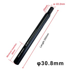 UPANBIKE Aluminum Alloy Diameter 25.4mm 27.2mm 28.6mm 31.6mm Bike Seat Post Length 350mm Black for Mountain Bike Fixed Gear Bike Seatpost (31.6mm*350mm)