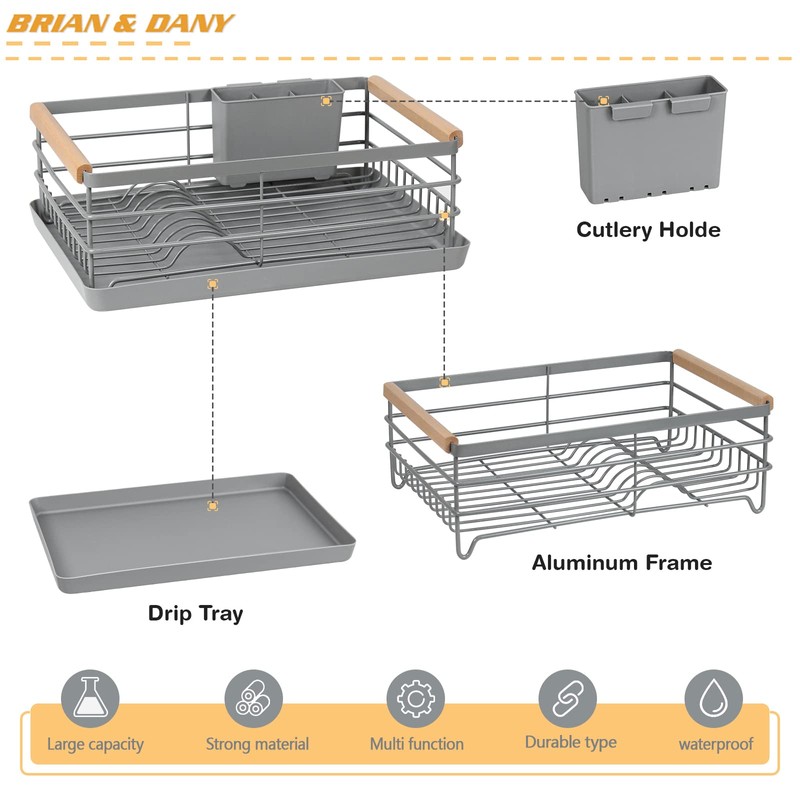 BRIAN & DANY Dish Drying Rack, Dish Racks for Kitchen