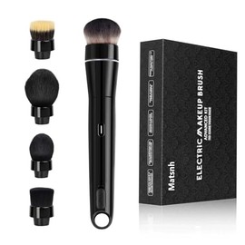 Regalo de Día de las Madres - Brocha de Maquillaje Eléctrica Giratoria 360° MATSNH con 5 Cabezales Reemplazables y 2 Velocidades, Kit de Maquillaje Profesional y Rápido para Mujer