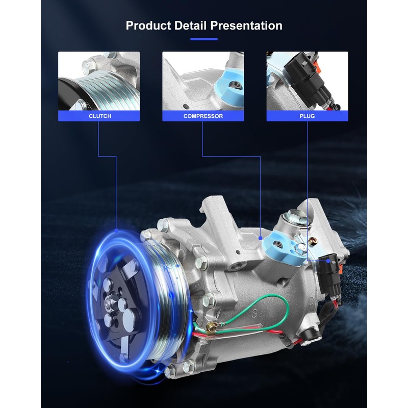 ECCPP AC Compressor 2006-2010 for Acura CSX 2.0L 2006-2011 for