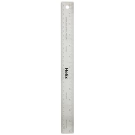 Helix - Flexible Stainless Steel Non Skid Ruler 12 Inch/30cm - Crafting & Construction Measurement - Precision & Stability - Durable & Rust-Resistant Design