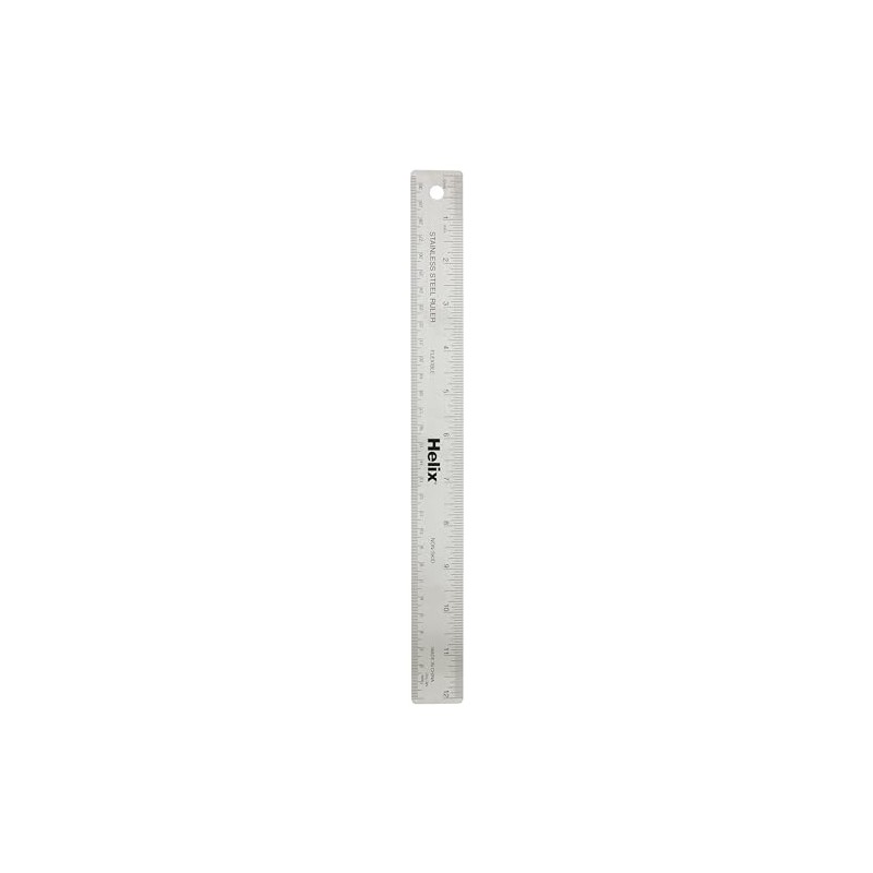 Helix - Flexible Stainless Steel Non Skid Ruler 12 Inch/30cm