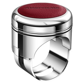 Car steering wheel knob spinner rotary suicide knob handle rotary ball metal power ball bearing knob truck forklift tractor lawn mower golf cart compatible with any steering wheel (red cowhide)