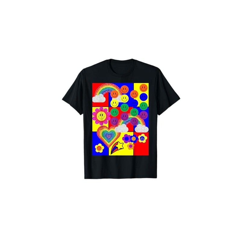 Kidcore Flower Heart Faces T-Shirt