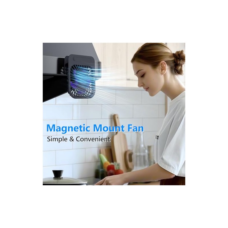 Ultra Thin Magnetic Fan, Portable Rechargeable Desk & Wall Fan
