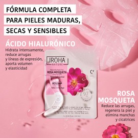 Iroha Nature - Globale Anti-Aging Gesichtsmaske mit Hagebutte und Hyaluronsäure | Bekämpft Falten und Hautunreinheiten | Straffheit und Elastizität | Gesichtsmaske für strahlende Haut