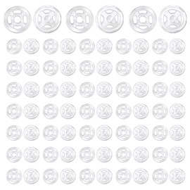 TOAOB 120 Pairs Press Studs Plastic Snap Fasteners Buttons Transparent Sew on Buttons Clear Invisible DIY Clothing Buttons for Shirt Purse Handbag Crafts Sewing 12mm