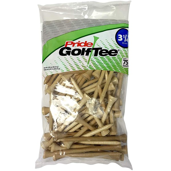 Pride (PG3147553) Golf Deluxe Tee (3-1/4 Inch,  Natural) - 75 Count
