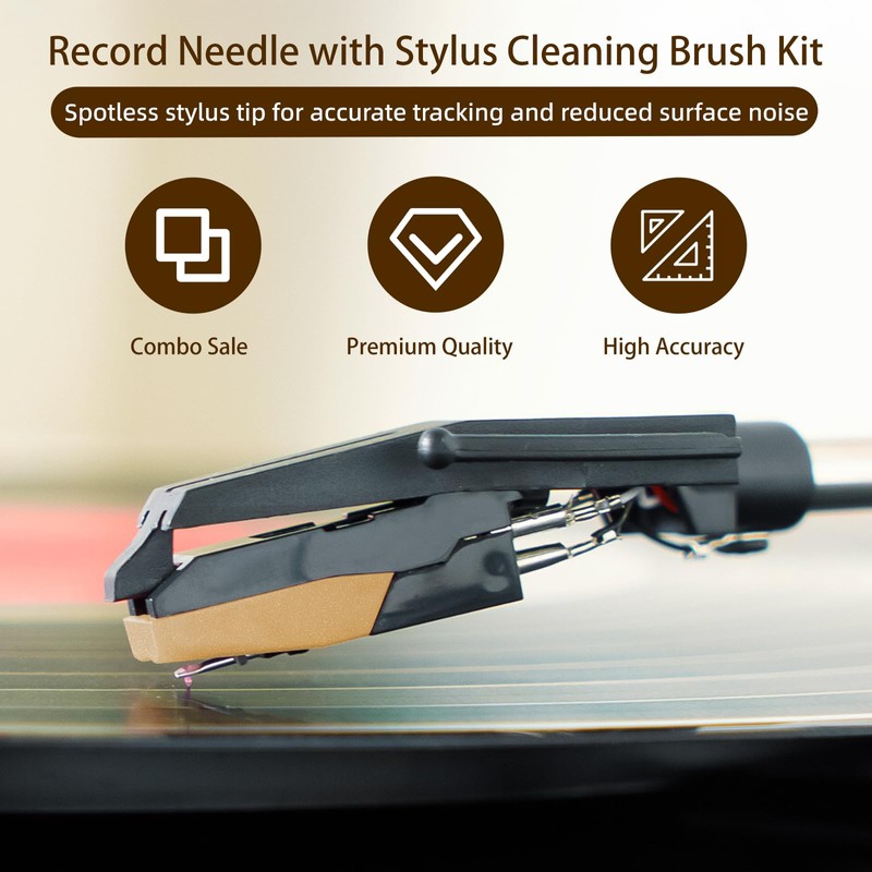 3 Pack Ruby Record Player Needles, Replacement for Crosley Victrola