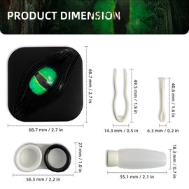UpaClaire Contact Lens Case, Color Contact Lens Removal Kit - Green Forest Eye