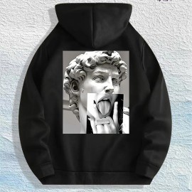 Antihero Artistic Statue Graphic Hoodie 100% Cotton US Warehouse 7 ColorsColor: Army Green, Size: L