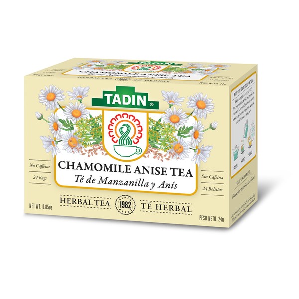 Tadin Herb and Tea Chamomile & Anise Herbal Caffeine Free, 24 Count, Pack of 6