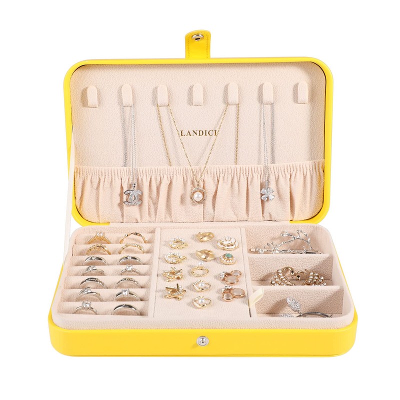 LANDICI Jewelry Box PU Leather Jewelry Case Jewelry Box Ring