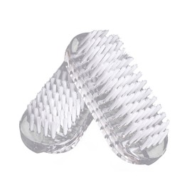 Andux Zone Clear Plastic Hand Brush & Nail Cleaning Brush 2 Pieces MJS-01 (Clear)