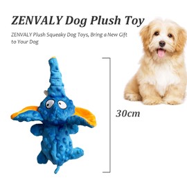 ZENVALY Dog Toy, Squeaky Toy for Dogs, Squeaky Toy, Dog Toy without Stuffing, Plush Toy, Dog Plush Safe Chew Toy for Puppies, Small, Medium Dogs, Elephant Blue