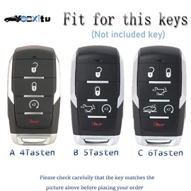 Ysbxitu Ysbxitu Schlsselhlle Abdeckung Fernbedienung Cover fr Dodge schlsselbox keyless go schutz Passt fr Dodge RAM 1500 RAM1500 RAM2500 TRX 2021 2020 Schlsselgeh?use Schlsselschale 6 Tasten-blau
