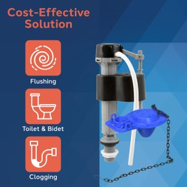 PlumbCraft Universal Toilet Fill Valve and Flapper Kit 7029600, 2-inch Toilet Fill Valve Replacement Kit with 2-inch Toilet Flapper, Toilet Tank Parts for Toilet Repair, Water-Saving Toilet Kit