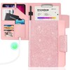 NatureTouch Padfolio Portfolio PU Leather Binder, Glitter Letter/A4 Size Notebook