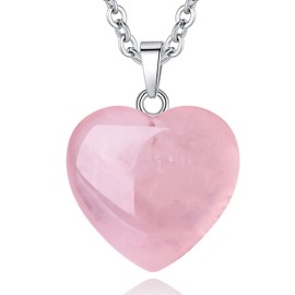 Rose Quartz Necklace Healing Crystal Necklaces Heart Love Real Crystals Reiki Energy for Women Mothers Day Gift Christmas