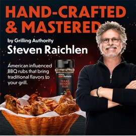 Steven Raichlen's NEW Planet Barbecue Gourmet Steak Rub Seasonings Gift Set - Set of 3 BBQ Spices for Grilling & Smoking Meat - American Influenced Rub Flavors - Great Gift For Grill/BBQ Lovers