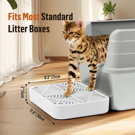 Bartuke Scala in plastica per Gatti, Rampa per lettiera con Funzione di Filtro, Pedale per Filtro della lettieras per Gattini e Gatti Anziani, lettiera Automatica autopulente (Bianco)