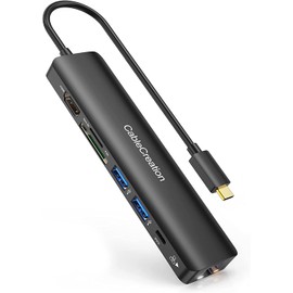 2Pack USB C Hub 4K 60Hz, CableCreation 7 in 1 USB C Hub Multiport Adapter with HDMI, 100W PD, 1G Ethernet, 2 USB 3.0 Ports, SD/TF Cards Reader, for MacBook Pro/Air,ROG Ally, Steam Deck, Galaxy Tab