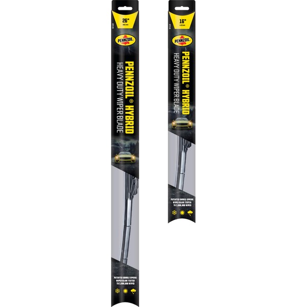 Pennzoil Hybrid Heavy Duty Wiper Blades, 26 Inch & 16