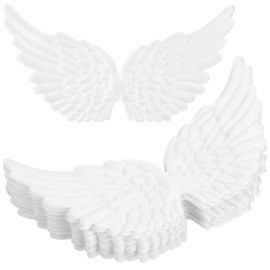 Housoutil Mini Angel Wings, 12PCS Fabric Angel Wings, White Angel Wings Craft for DIY Costume Backpack Accessary Crafts Decorative Props