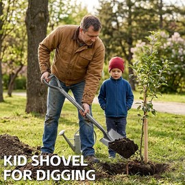 Shovel, Metal Shovels for Digging Gardening - 30 Inch Small Shovel, Steel Digging Shovel with D Handle, Short Kids Shovels for Digging, Mini Spade Shovel for Camping, Beach, Car, Snow Removal (Sliver)