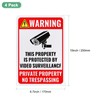 M METERXITY 4-Pack Warning This Property Is Protected by Video