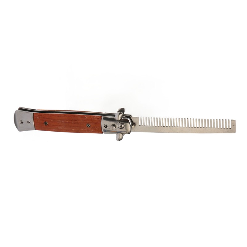 Switchblade Comb Automatic Push Button Spring Pocket Handle Folding Knife