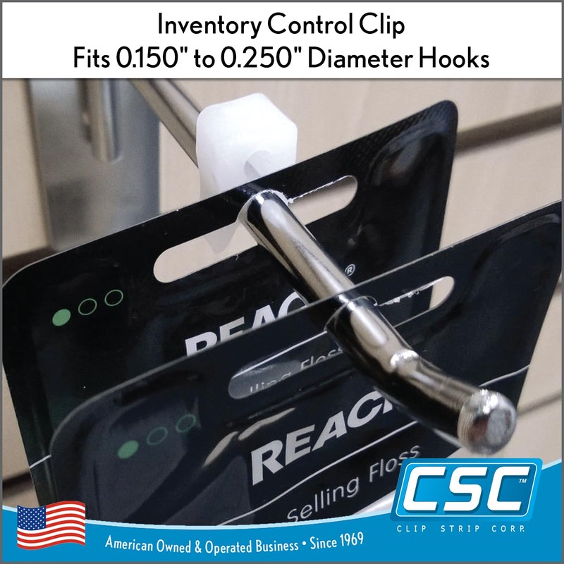 100 Pack Inventory Control Clips, Peg Hook Product Stoppers, Fits