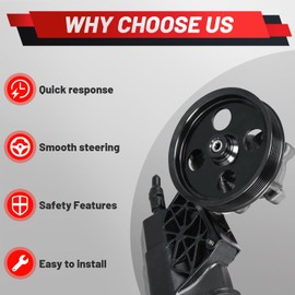 Upgraded Power Steering Pump with Pulley Compatible with Dodge Ram 1500 3.7L 4.7L 5.7L 2002-2007 Replace 96-70269 52113364AI 52113454AK 53032128AB PSP1130