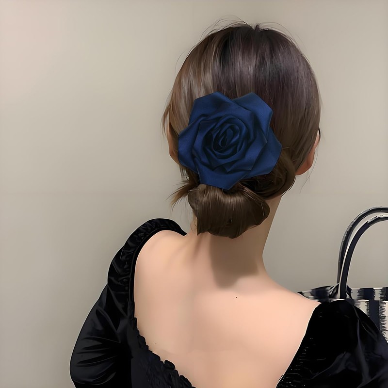 Dainty Flower Hairpins Hair Clip for Women Organza Stain Fabric