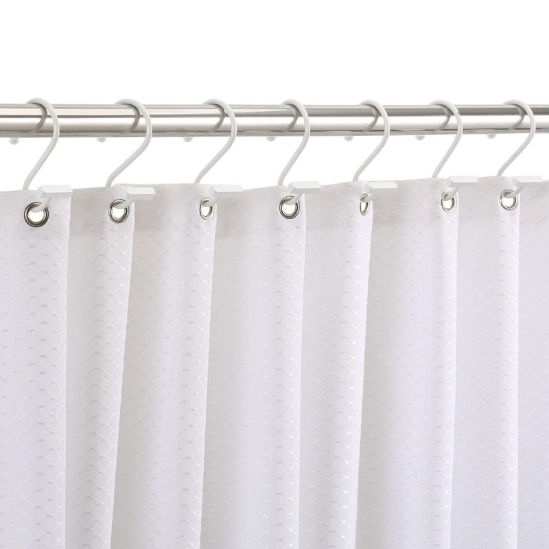 White Shower Curtain Hooks, Rust Proof Shower Curtain Rings for