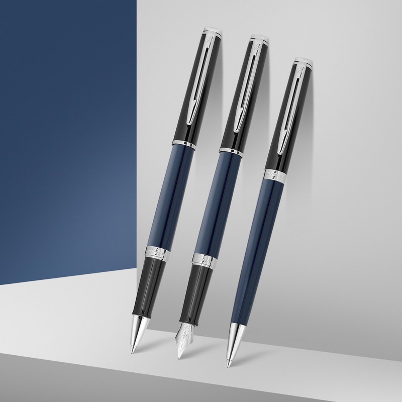 Waterman Hémisphère Rollerball Pen | Black & Blue Lacquer with