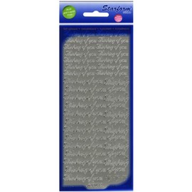 Elizabeth Craft Designs Thinking Of You Peel Off Stickers 4"X9" Sheet-Silver