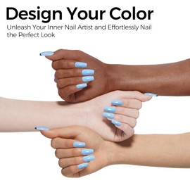 TOMICCA Blue Gel Polish, Sky Blue Gel Nail Polish, UV Light Blue Macarons Nail Polish Fast Dry, Soft Candy Pastel Nail Art French Manicure Salon DIY